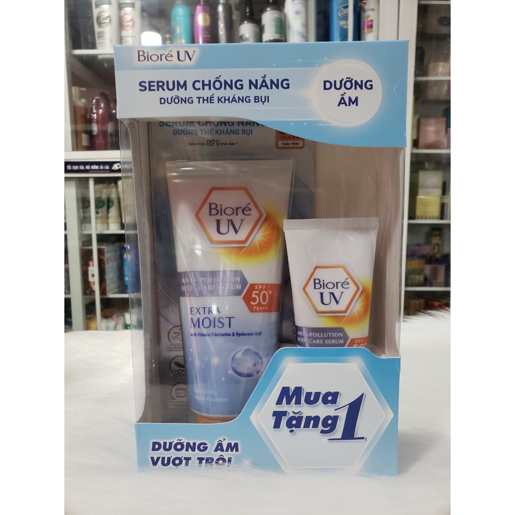 Serum chống nắng dưỡng thể kháng bụi dưỡng ẩm Biore Extra Moist SPF50 150ml