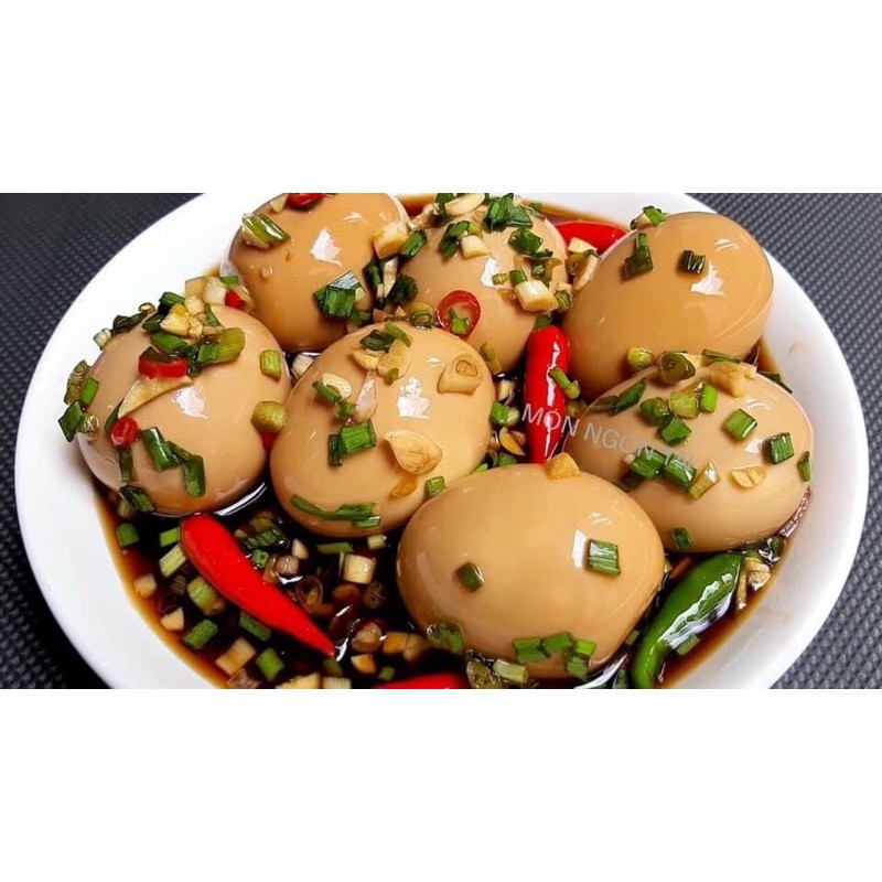 Trứng Gà  Ngâm Nước Tương,Chay Mặn Đều Dùng Được, Trứng Lòng Đào Ngâm Tương Hộp 10 Trứng