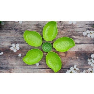 Bộ 5 đĩa nhựa phíp hình lá XINH XẮN tặng kèm đĩa chấm