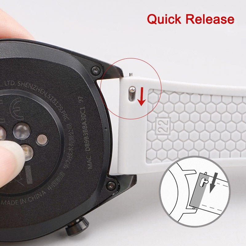 Dây Đeo Đồng Hồ Bằng Silicon Mềm Họa Tiết Tổ Ong 20mm 22mm 24mm 26mm Chuyên Dụng Cho Huawei GT3 Samsung