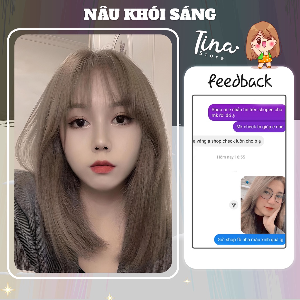 Thuốc Nhuộm Tóc KOOLPRO Màu NÂU KHÓI SÁNG Không Tẩy Tuýp 100g -Beli Official Store