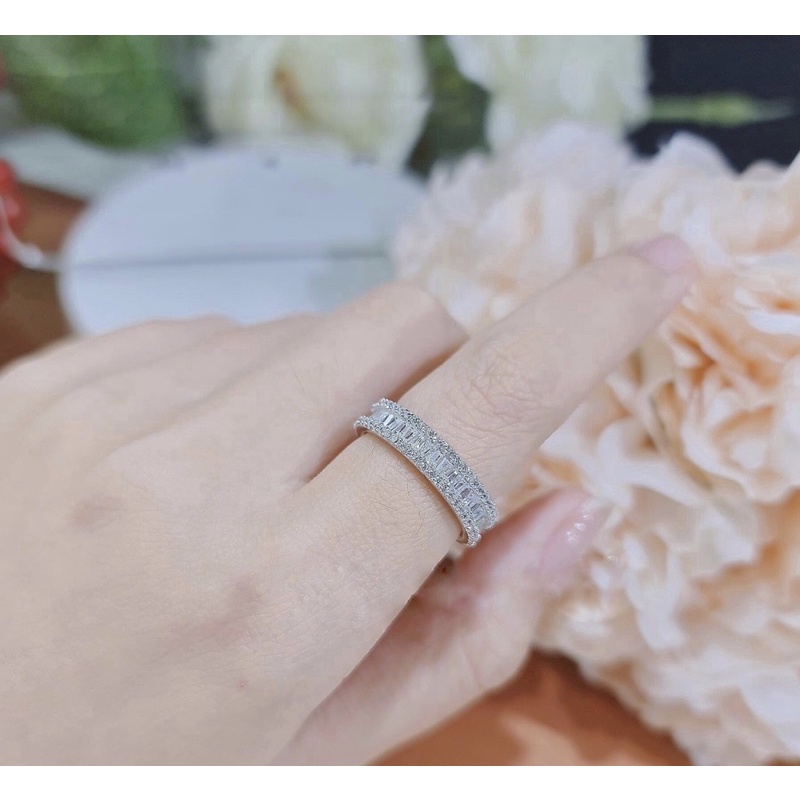 nhẫn hết full đá bạc ta sang chảnh