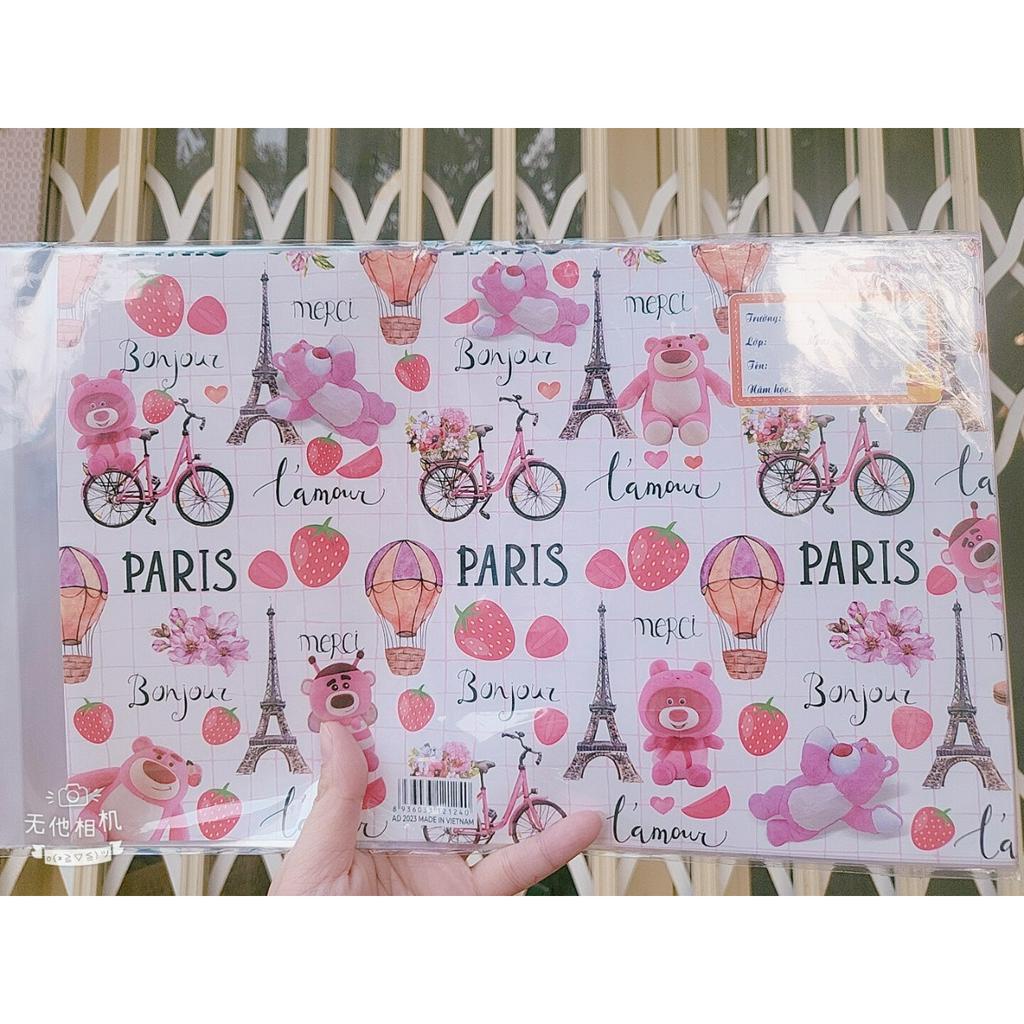 Set 10 Bìa Bao Tập Có Lồng Kiếng In Hình Dễ Thương
