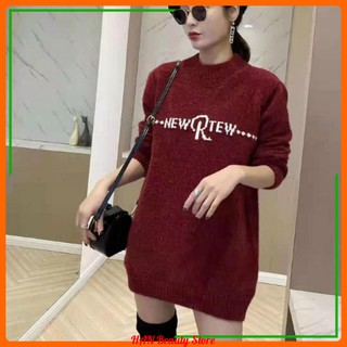 Freeship - Áo Len Nữ Dáng Dài, Áo Len Giấu Quần Chất Len Đanh Mịn, Dày Dặn- Hàng Loại 1
