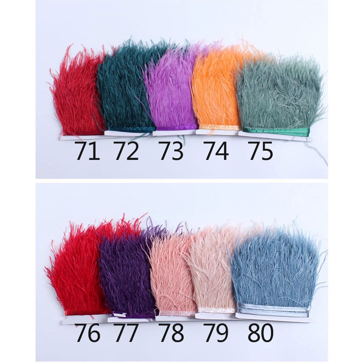 Lông đà điểu cắt trên chuỗi / màu mẫu / nửa mét