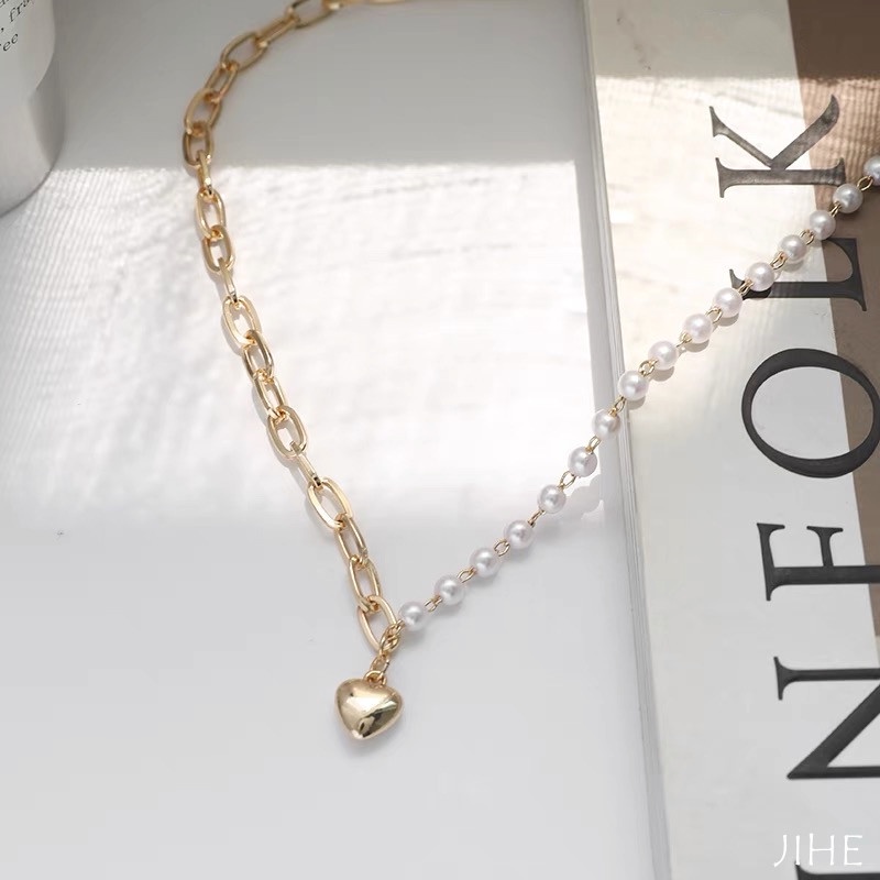 Vòng cổ Đính Ngọc Trai Đơn Giản Thời Trang