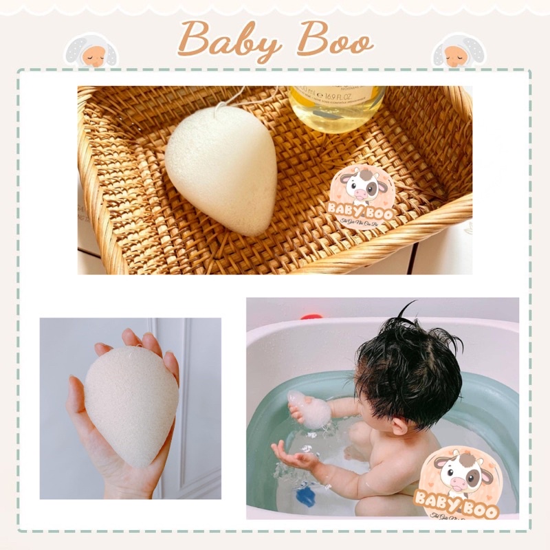 Bông tắm hữu cơ Meebee tạo bọt siêu mềm cho bé [ babyboo]