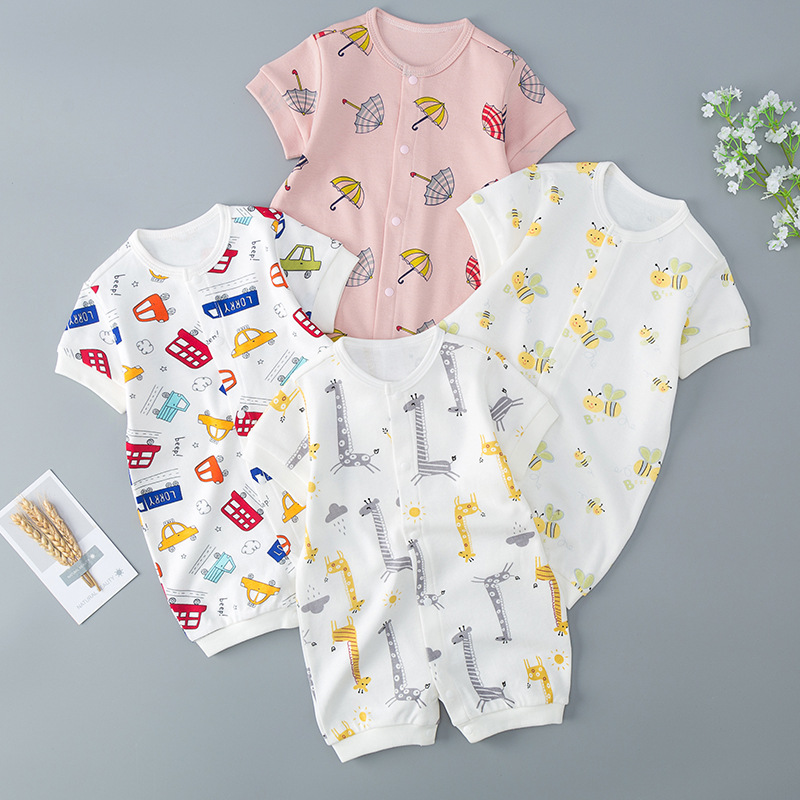 Baby Romper Jumple Clothing Kids Cartoon Printing Short Sleeves Pajamas Newborn Infant Cotton Clothes Babies' Fanshion Bodysuit Onesie