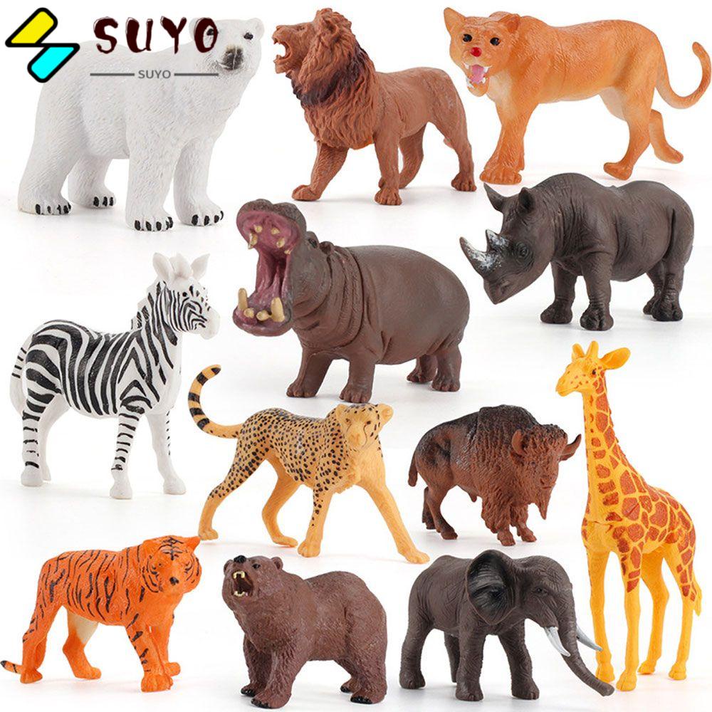 Đồ chơi mô hình động vật hoang dã làm bằng tay trang trí cho trẻ em