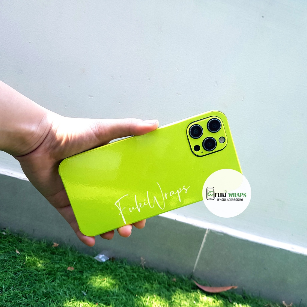 Tấm Dán Skin mặt sau Glossy Psycho Green Full Viền Dành cho13prm , 12prm , 11prm , x, xs, xsm , xr , 6p , 7p  - FukiShop