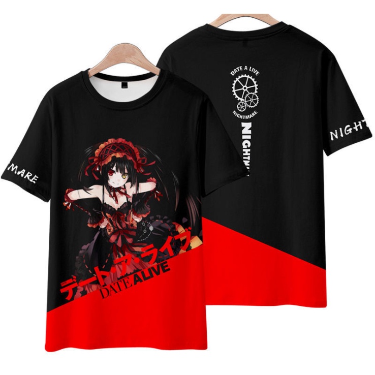 Áo Thun Tay Ngắn Dáng Rộng In Họa Tiết DATE A LIVE Tokisaki Kurumi 3D Phong Cách Nhật Bản Thời Trang 2022 Cho Nam Và Nữ