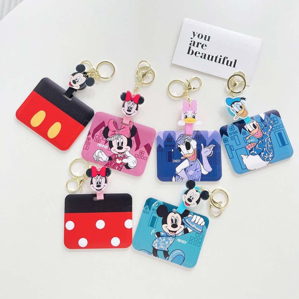Ví Đựng Thẻ Tín Dụng / Tiền Xu / Thẻ / Móc Khóa Hình Chuột Mickey Minnie 2L