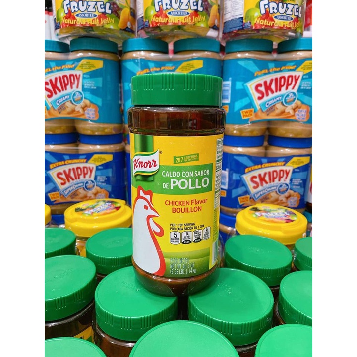 Hạt nêm Knorr Gà 1.14kg mẫu mới của Mỹ Chicken Flavor Bouillon