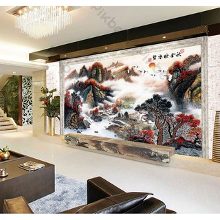 [Giá cực sốc] Tranh dán tường phong cảnh mây núi
