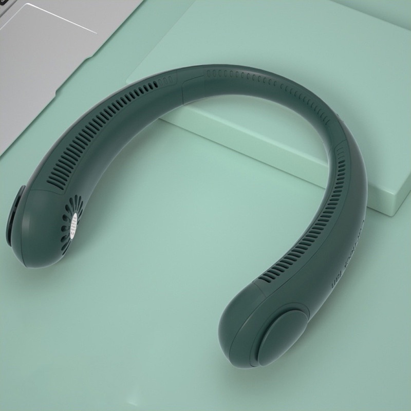 Quạt Mini Đeo Cổ Thông Minh Không Cánh Tốc Độ Mạnh Thổi 360 Độ