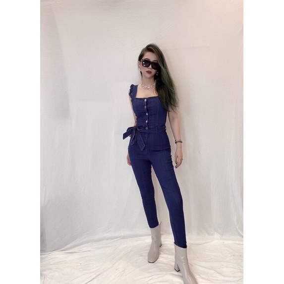 Jumpsuits Jeans DENIM BLVD - 3209 jEANS CO GIẢN - DÀI TỪ ĐAI LƯNG XUỐNG 98CM