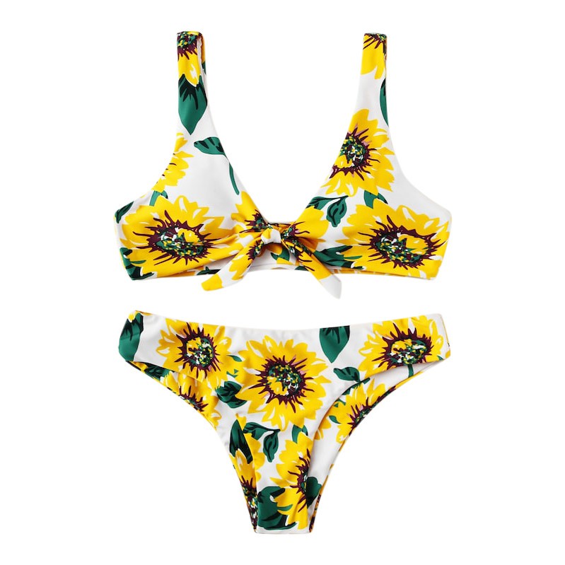 Bộ bikini 2 mảnh in hoa hướng dương thời trang cho nữ | BigBuy360 - bigbuy360.vn