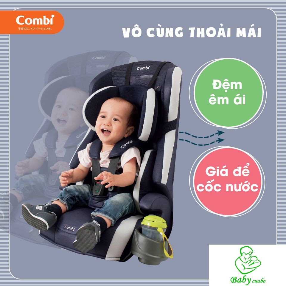 Ghế ngồi ô tô Combi Joytrip Plus màu xanh navy cho bé từ 1 cho đến 11 tuổi