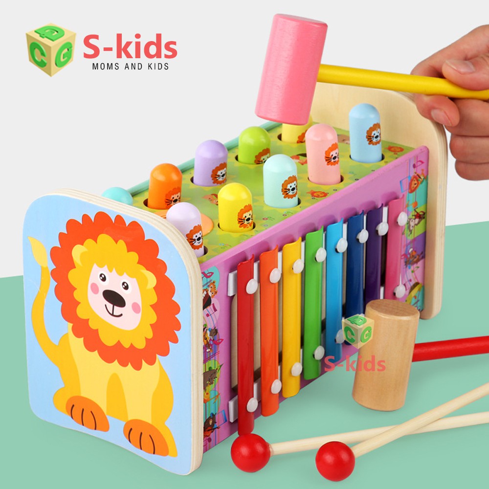 Đồ Chơi Cho Bé 1 Tuổi S-Kids, Trò Chơi Đập chuột kết hợp đàn Xylophone.