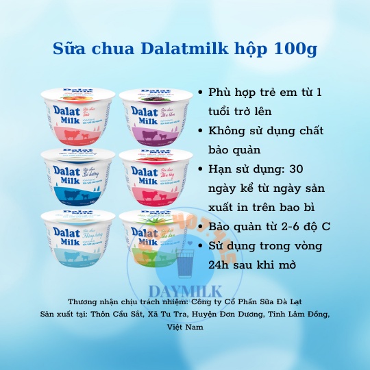 Sữa chua ăn Đà Lạt Milk 100g (Dalatmilk Yogust 100g)