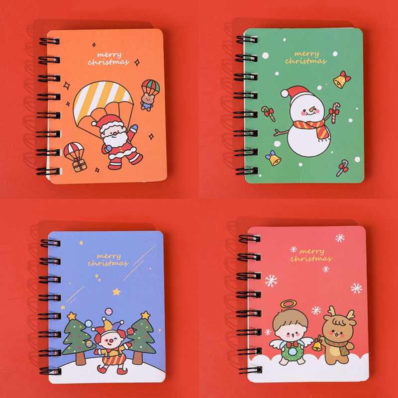 nuserw 80 pages Christmas mini coil notebook notepad notebook