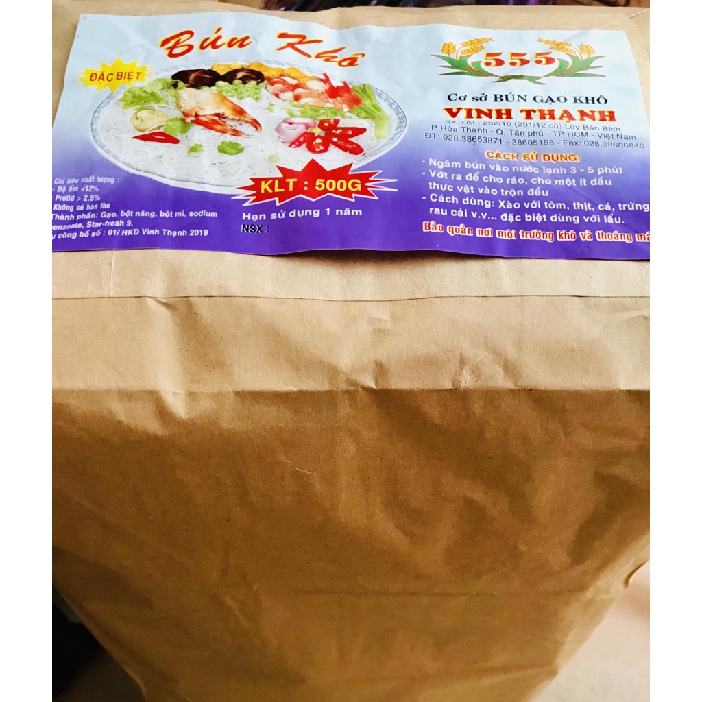 01 cây Bún khô Vinh Thạnh 555 giá sỉ 5kg 10 gói