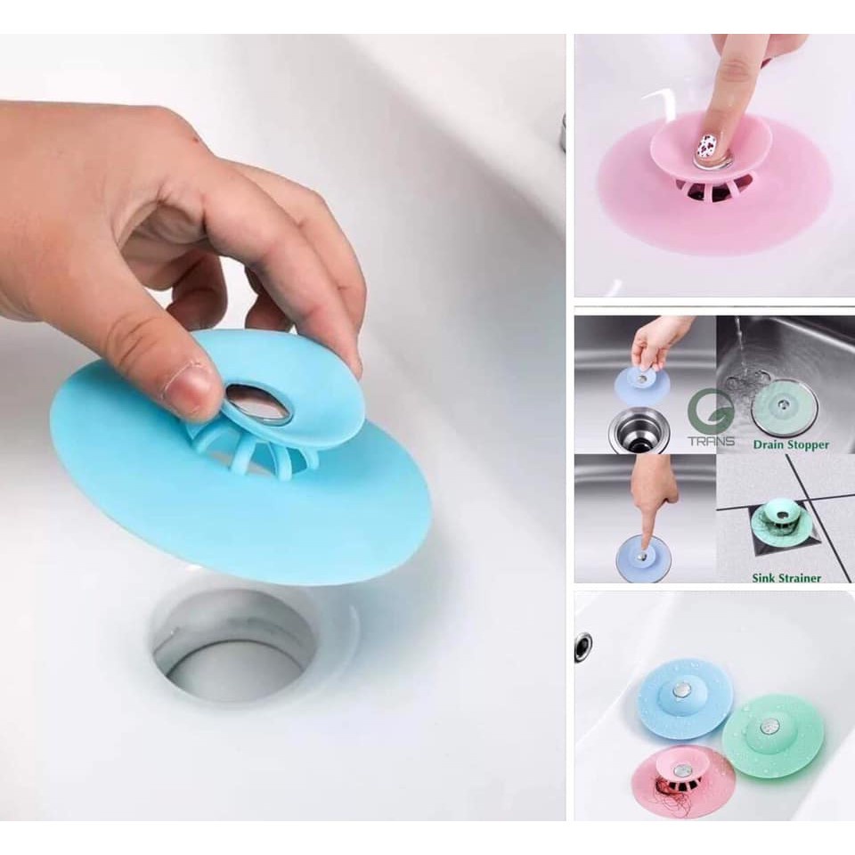 Nắp đậy cổng thoát nước sàn nhà, bồn rửa, bồn tắm, lọc rác khử mùi bằng silicon dạng nhấn- Phukientuiloc.com