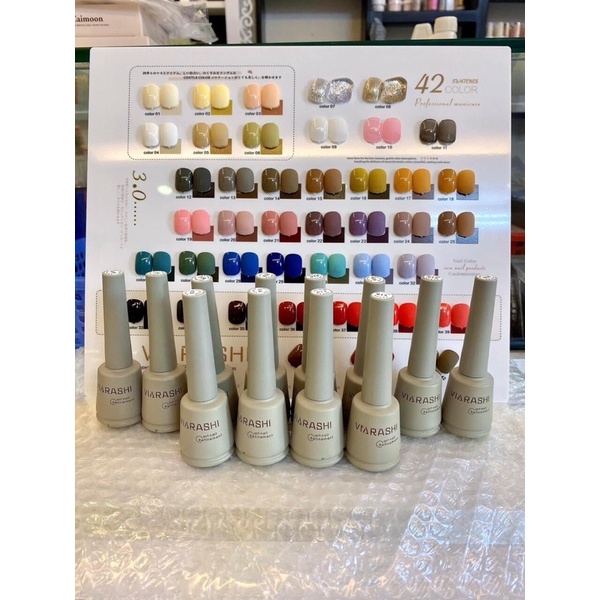 Sét sơn gel  viarashi 42 màu tặng kèm cặp base top + bảng màu