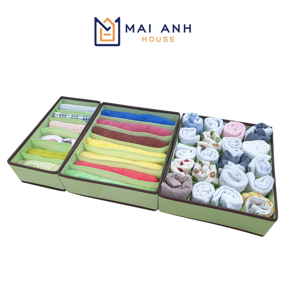 Set 3 khay chia ngăn đựng đồ lót, khăn tắm, tất gọn gàng dễ tìm Mai Anh House
