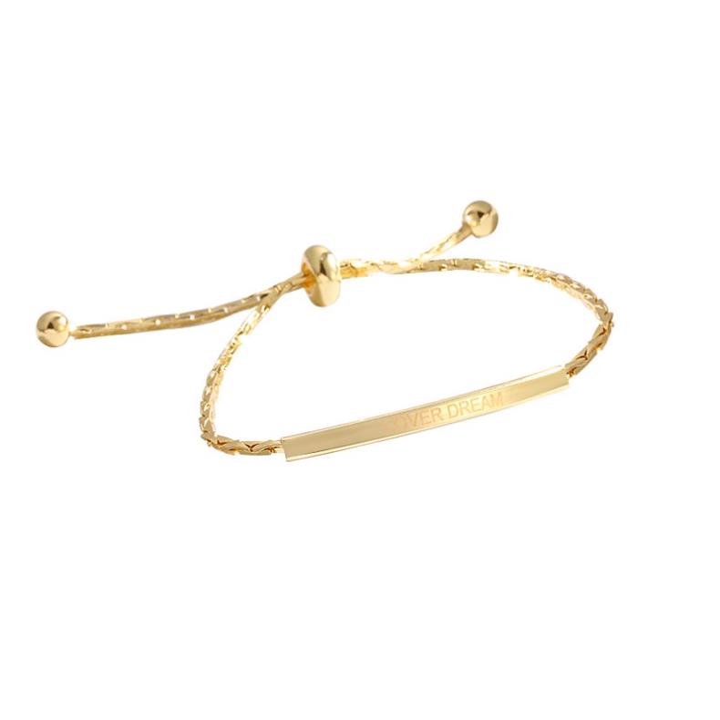 Lắc tay love dream khắc chữ lazer có dây chỉnh kích thước thông minh Vòng tay khắc chữ June Accessories