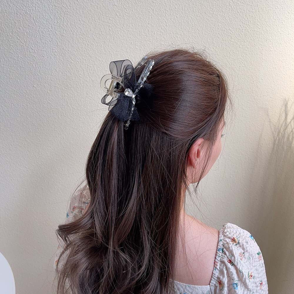 Kẹp Tóc Lưới Hình Nơ Nhiều Màu Thanh Lịch Cho Nữ