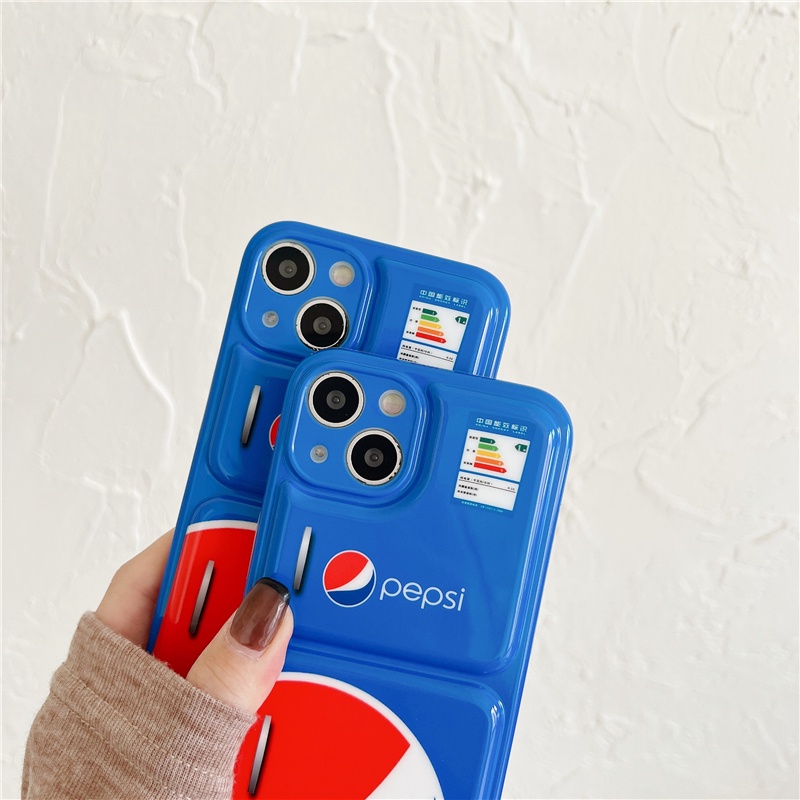 Ốp Điện Thoại Mềm Chống Va Đập In Hình Nhãn Dán Pepsi Đơn Giản Sáng Tạo Cho IPhone13promax 13 12Pro MAX 12 11Promax XS MAX XR