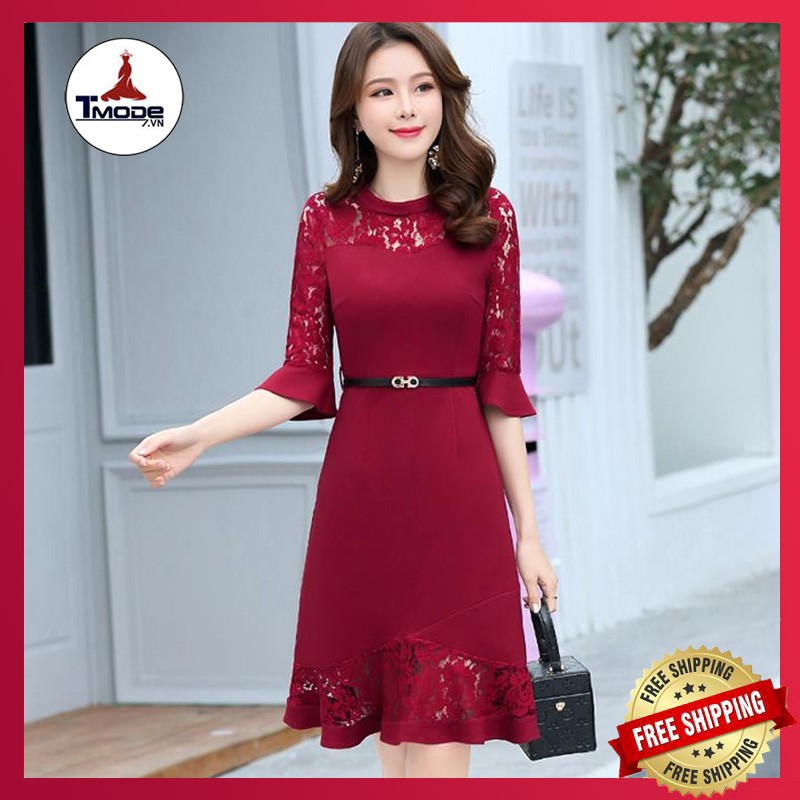 [VIDEO + ẢNH THẬT] ĐẦM CAO CẤP PHỐI REN DỰ TIỆC ĐUÔI CÁ THỜI TRANG CÓ SIZE XXL | BigBuy360 - bigbuy360.vn