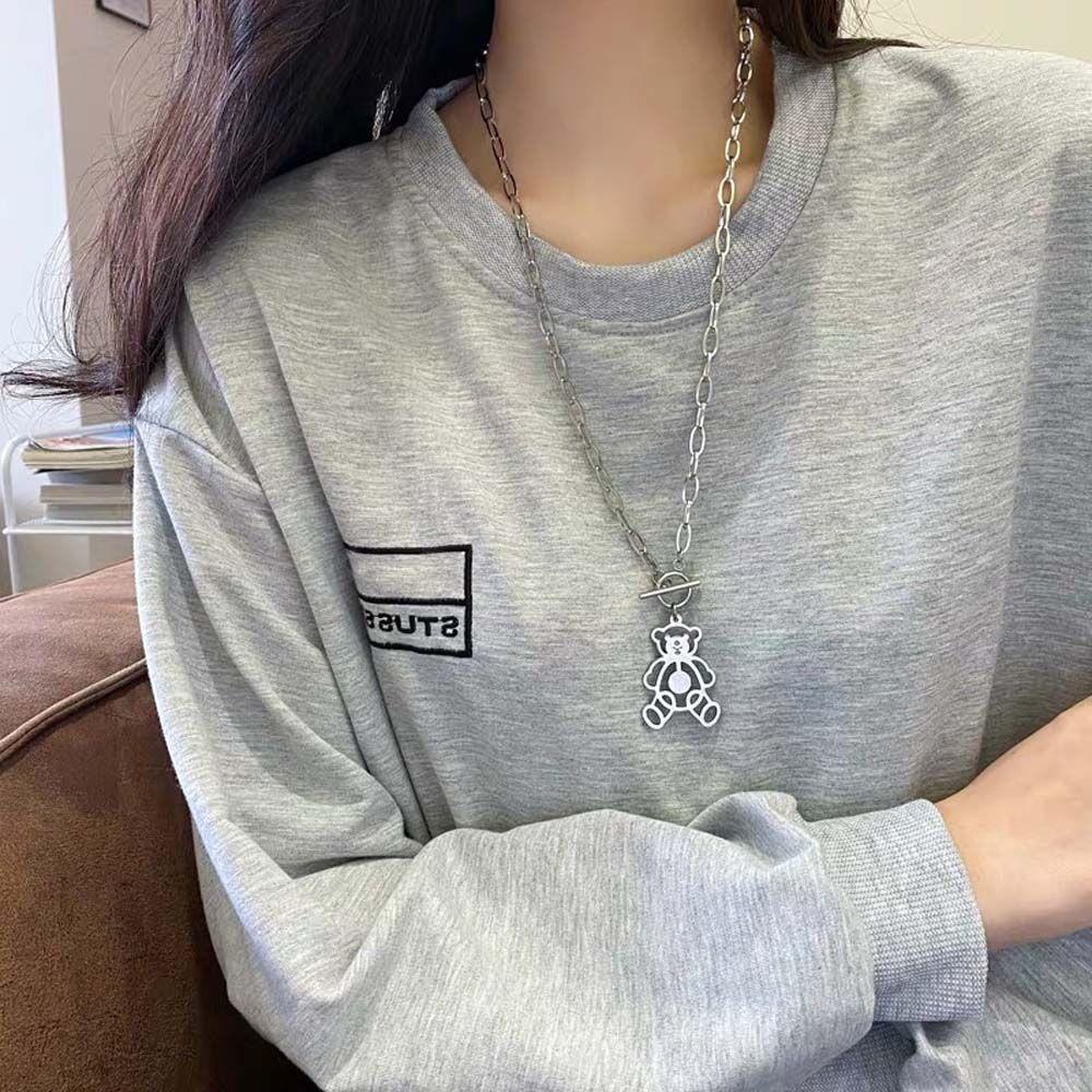 Vòng cổ Mặt Hình Gấu Hoạt Hình Phong Cách Vintage Đơn Giản Dành Cho Nữ