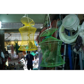 Giỏ cá lưới dù (Vành bằng dây cáp)