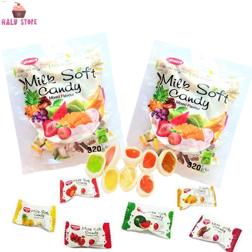 [SIÊU NGON] Kẹo Dẻo Milk Soft Candy Trái Cây Thái Lan gói 320g