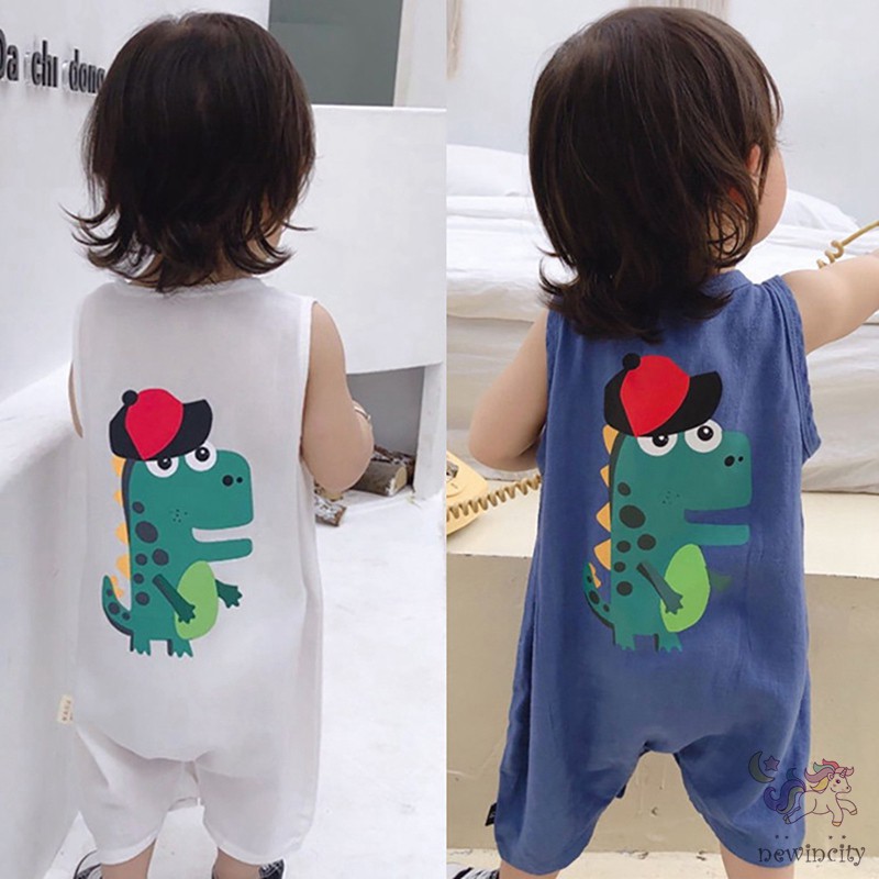 Bộ áo liền thân một mảnh họa tiết hoạt hình thời trang mùa hè dành cho bé trai