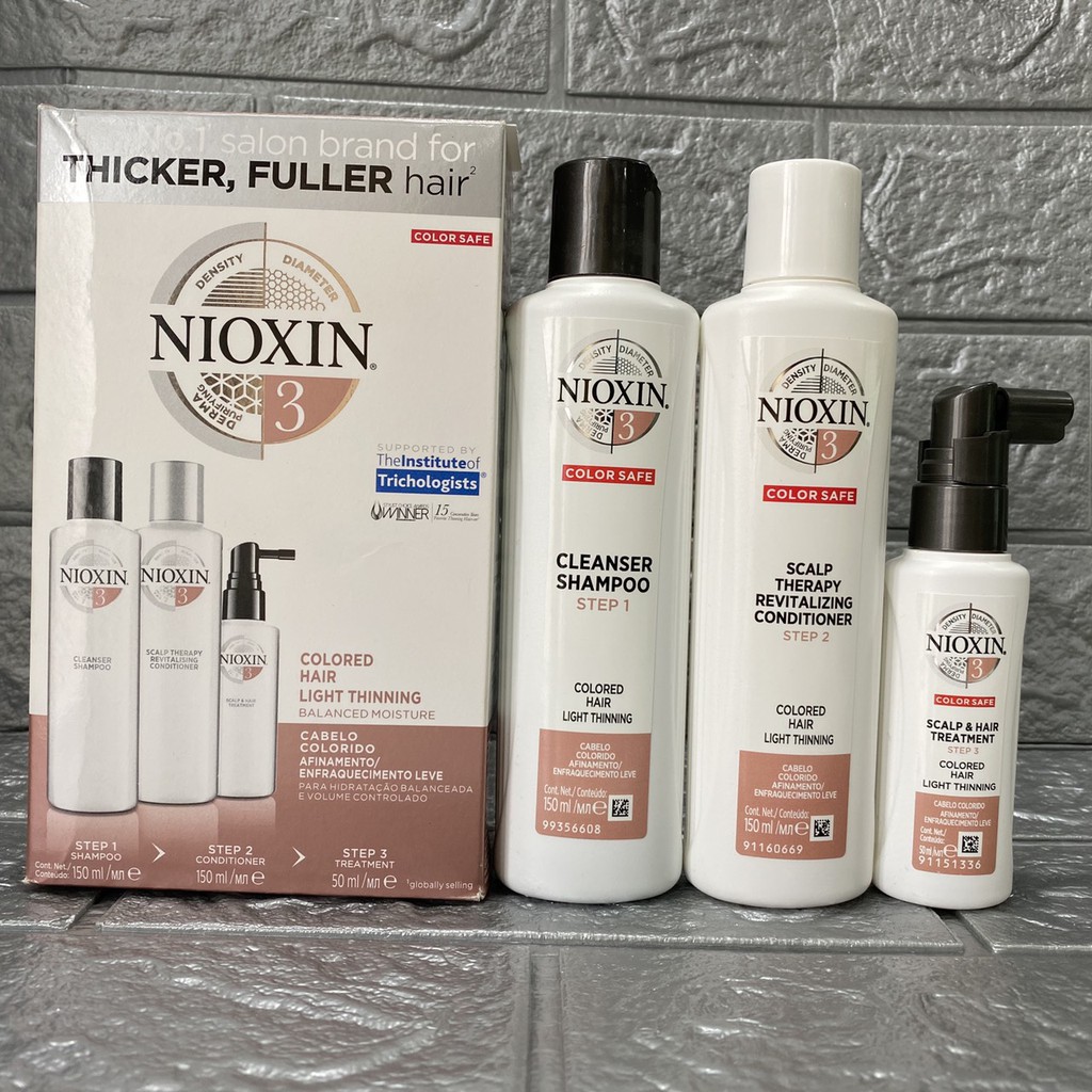 Bộ dầu gội Nioxin TrialKit chống rụng tóc System 3 150ml 2019 ( Colored Hair)