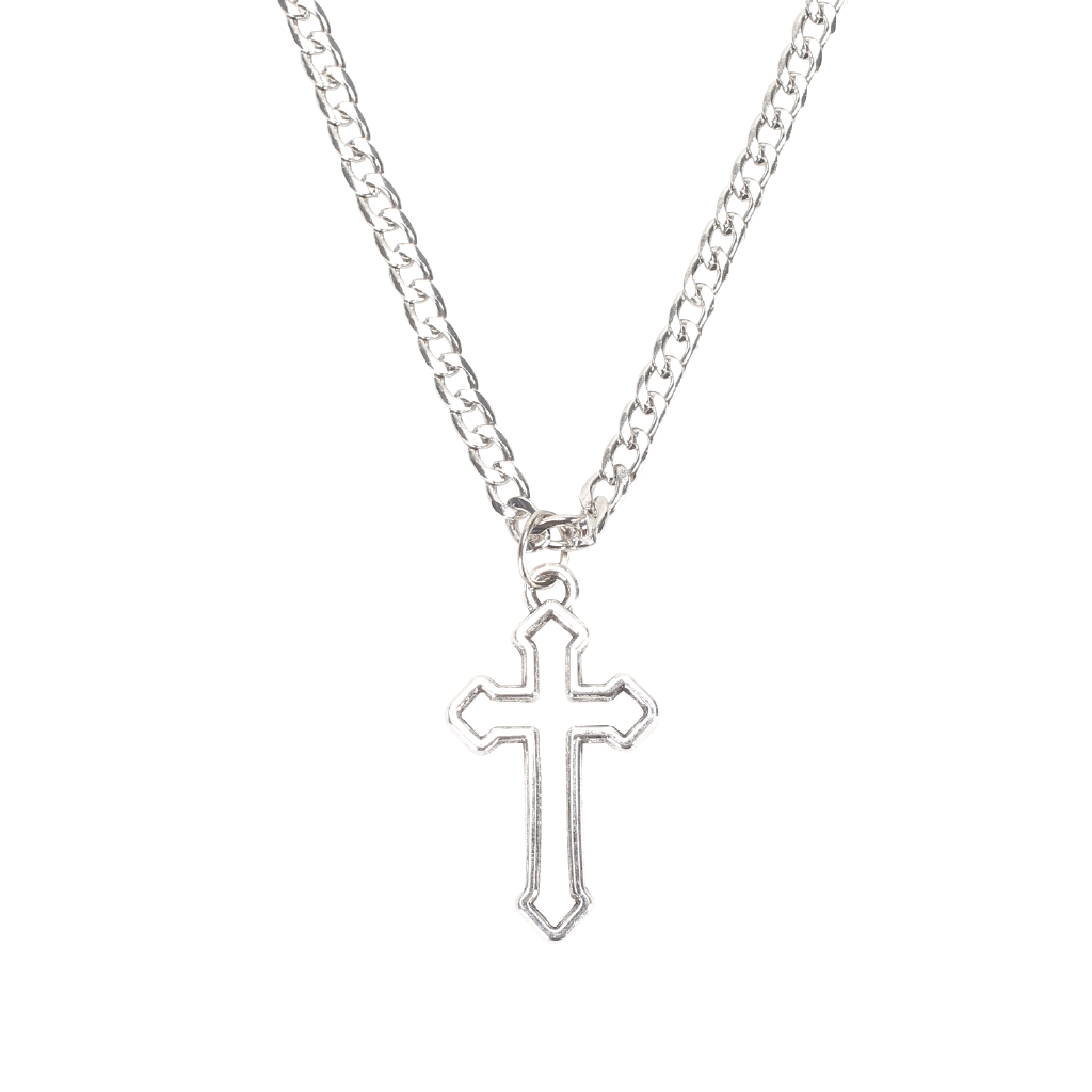 Dây chuyền kim loại phối mặt chữ thập thời trang Hàn Quốc cá tính | BigBuy360 - bigbuy360.vn