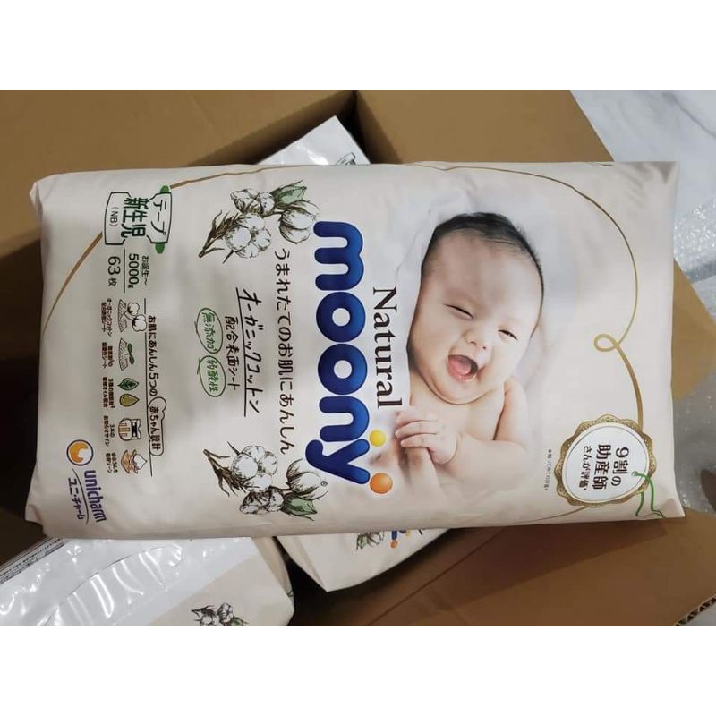 [Áp mã còn 320k][MOONY NATURAL] Tã dán/quần Moony Natural siêu cao cấp NB63/S58/M46/L38/M46/L36/Xl32