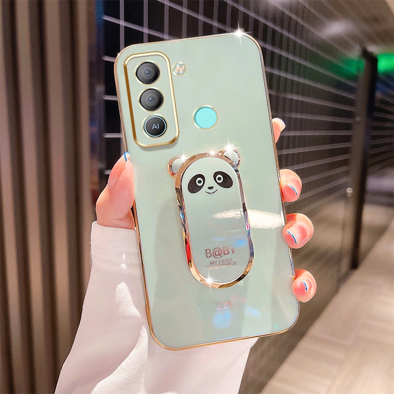Ốp Điện Thoại Có Giá Đỡ Hình Gấu 6D Cho Tecno Pop 5 Lte BD4 BD4i BD4a