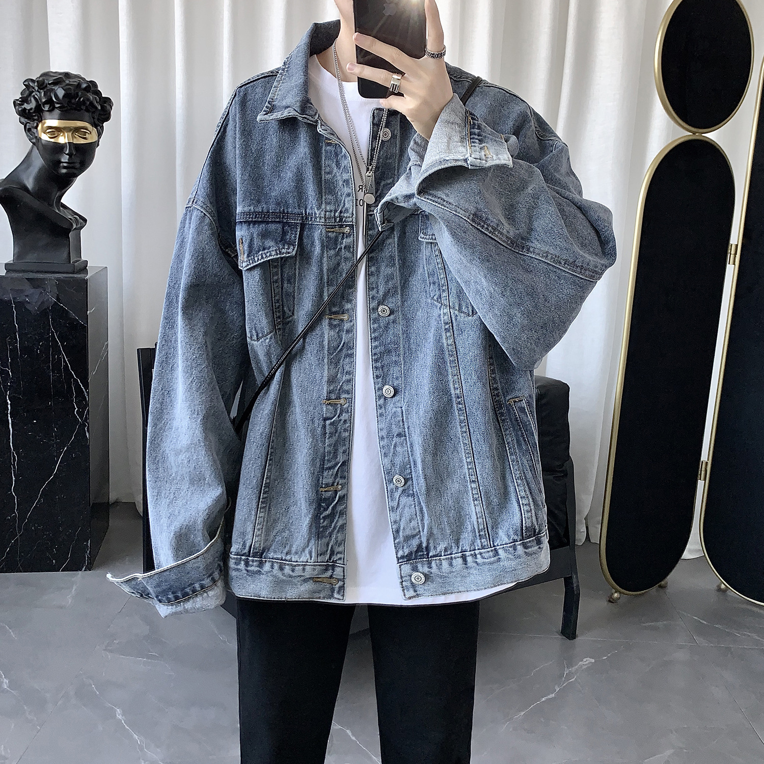 Áo Khoác Denim Thời Trang Xuân Thu Hàn Quốc Cho Nam | BigBuy360 - bigbuy360.vn