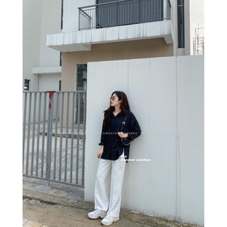 Sơ mi trơn oversize TSW (ảnh thật)