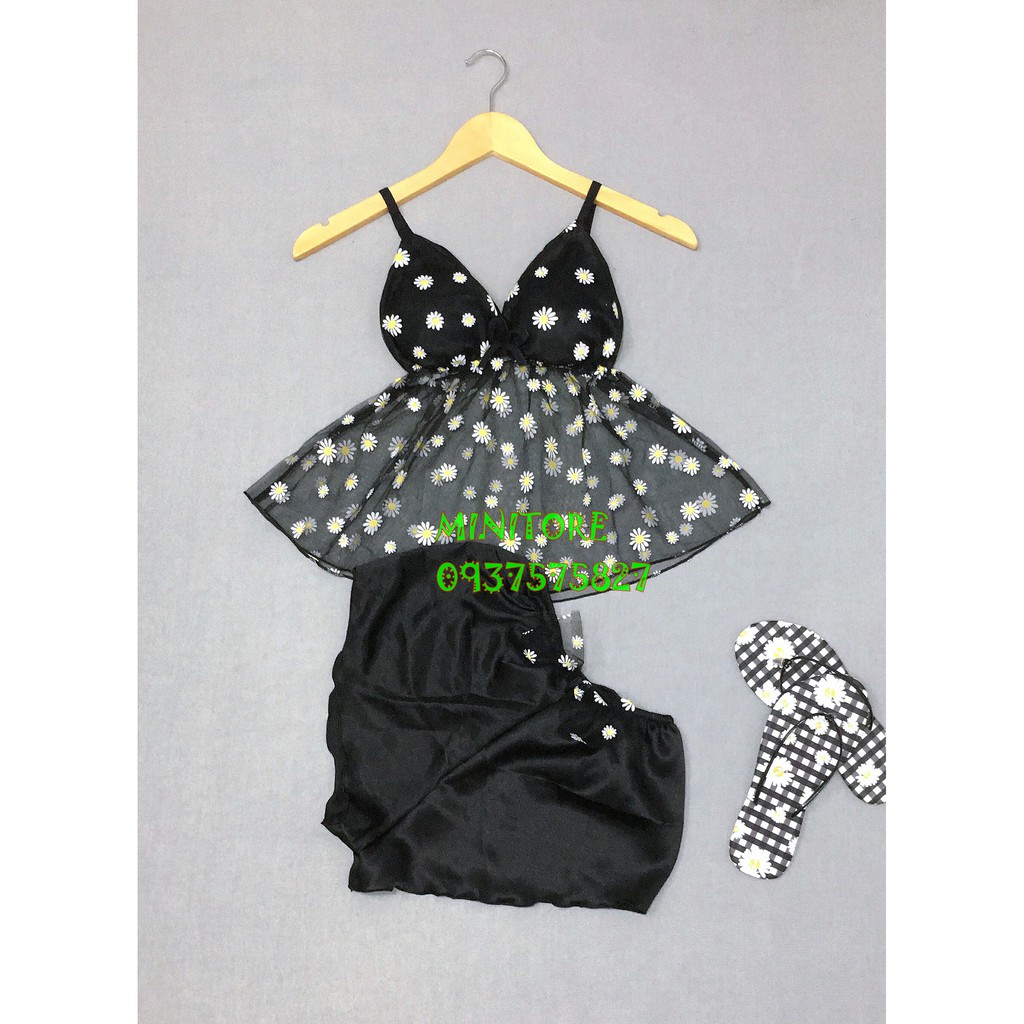 [SIZE DƯỚI 55KG] BỘ VOAN LƯỚI HOA CÚC KẾT HỢP PHI LỤA SEXY CÓ MÚT ÊM, VẢI MỀM MÁT ÍT NHĂN NHIỀU MÀU - Phi lưới 1/2 | BigBuy360 - bigbuy360.vn