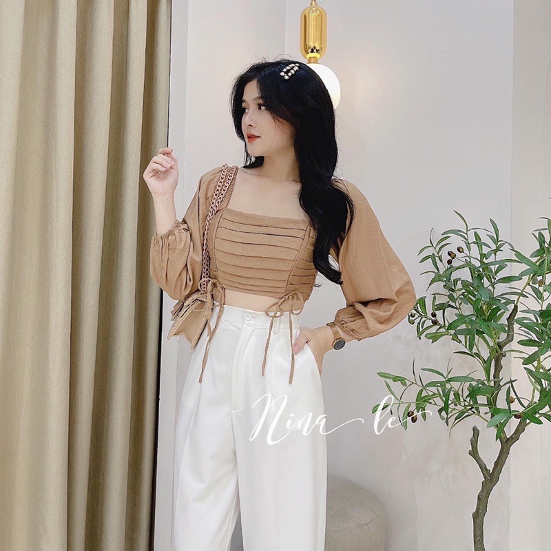 [ẢNH THẬT] Áo Croptop Rút Dây. Croptop Cá Tính. Style Năng Động. Nhiều Màu Xếp Ly Siêu Xinh. Chất Liệu Mát Mẻ 1052