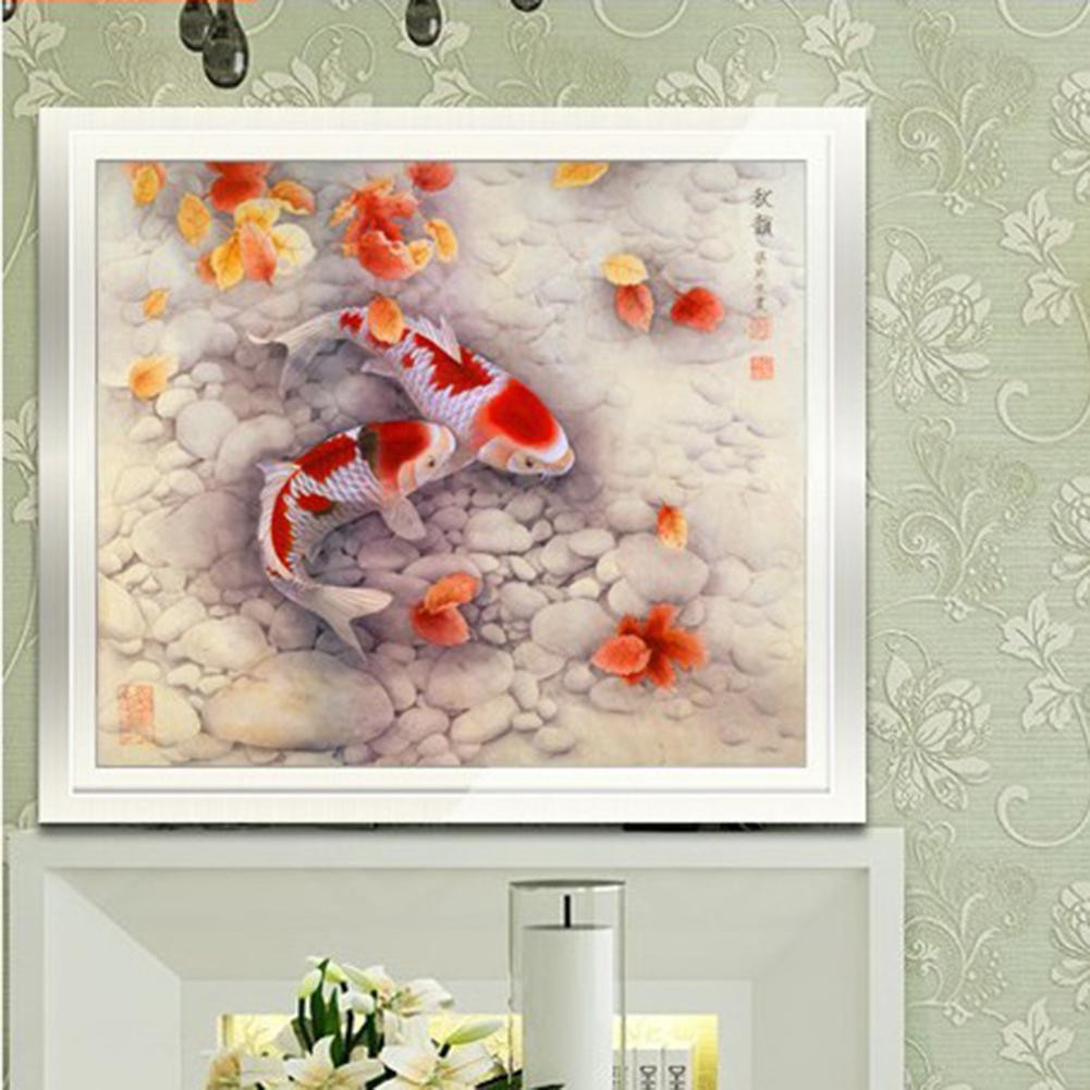 Bộ tranh đính đá 5D hình cá chép nghệ thuật
