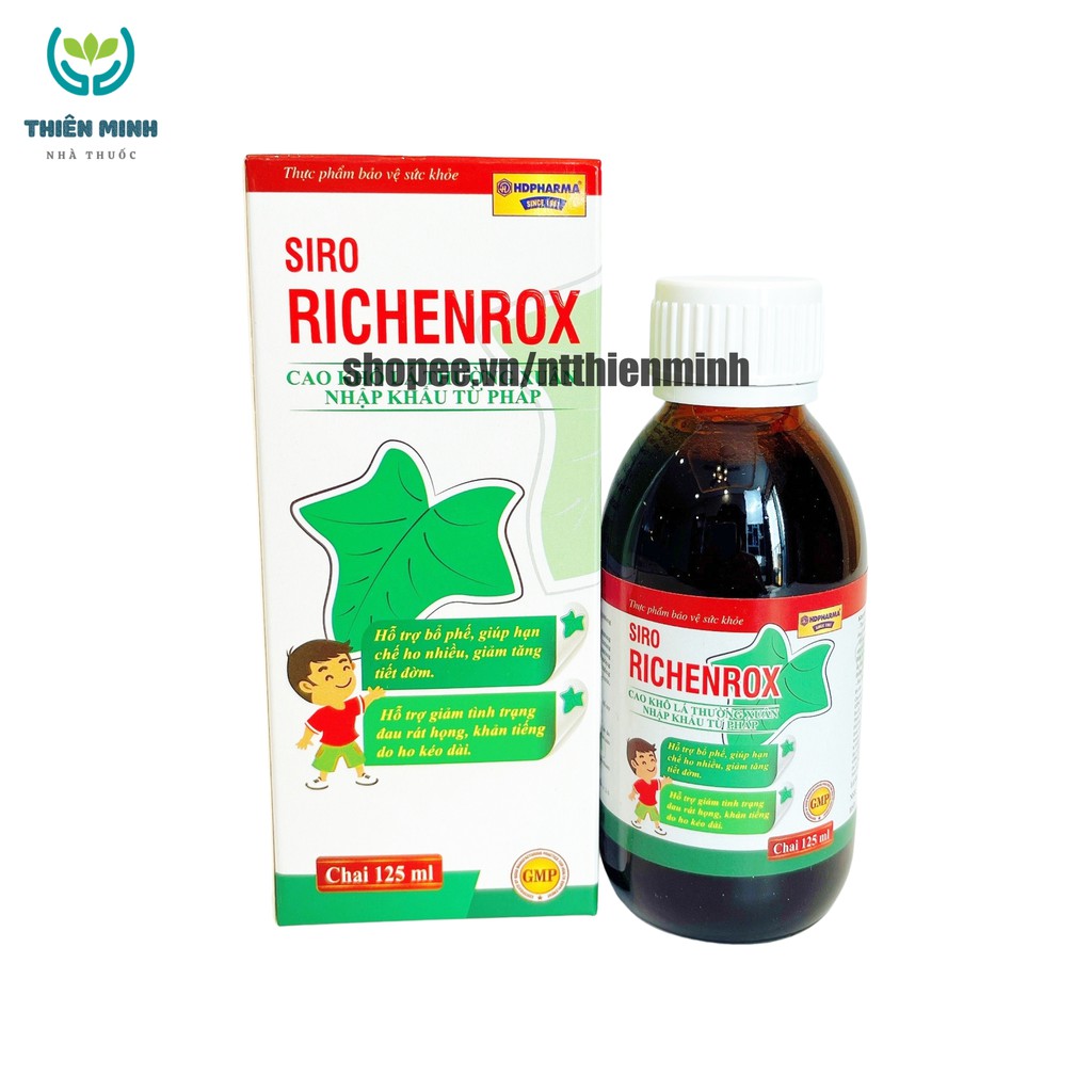 Siro giảm ho RICHENROX giúp bổ phế, giảm ho, tiêu đờm - Chai 125ml