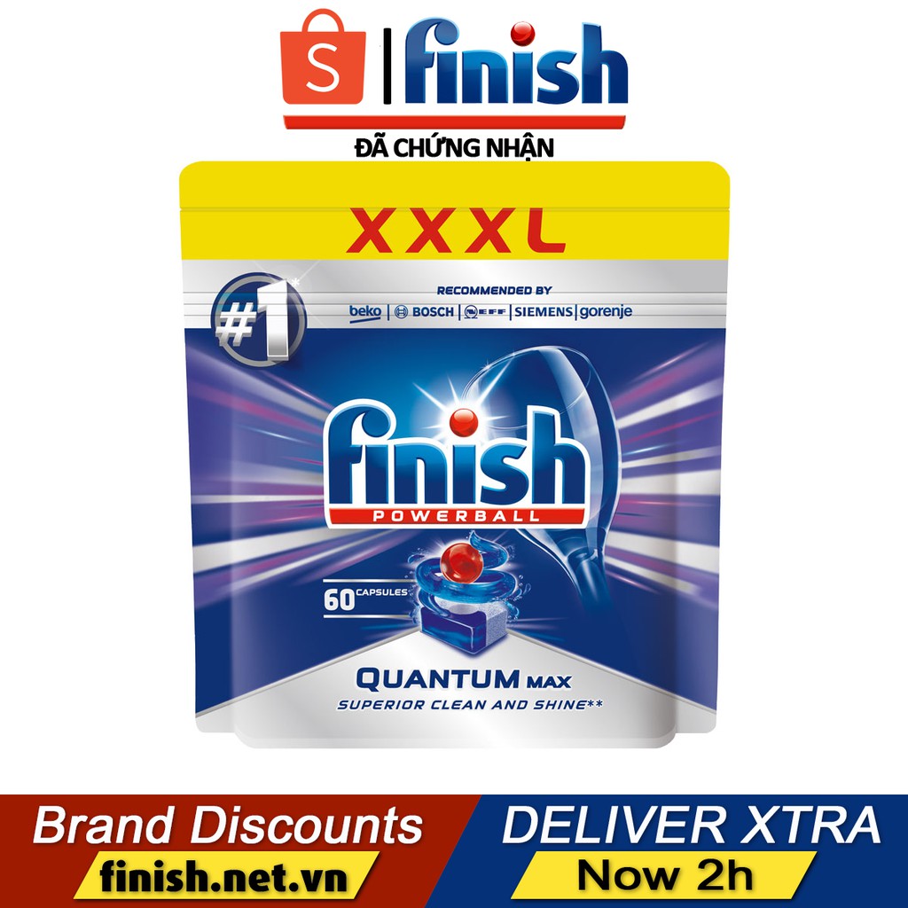 Viên rửa bát Finish Quantum Max