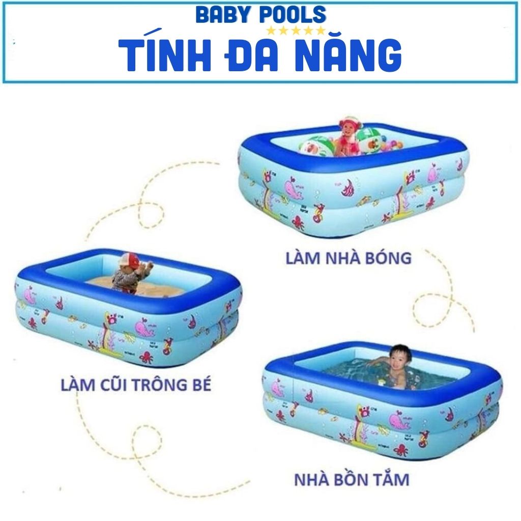 Bể bơi cho bé | hồ bơi cho bé đủ kích thước từ 1m2 đến 2m1 | TẶNG KÈM BỘ VÁ