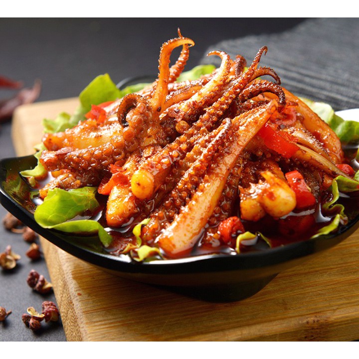 Râu mực xào cay Tứ Xuyên mực sốt cay ăn vặt 12g | BigBuy360 - bigbuy360.vn